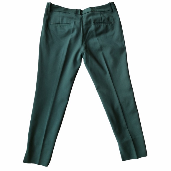 Zara Forest Green Mid Rise High Low Hemline Trouser Pants Size 8 - Picture 4 of 16